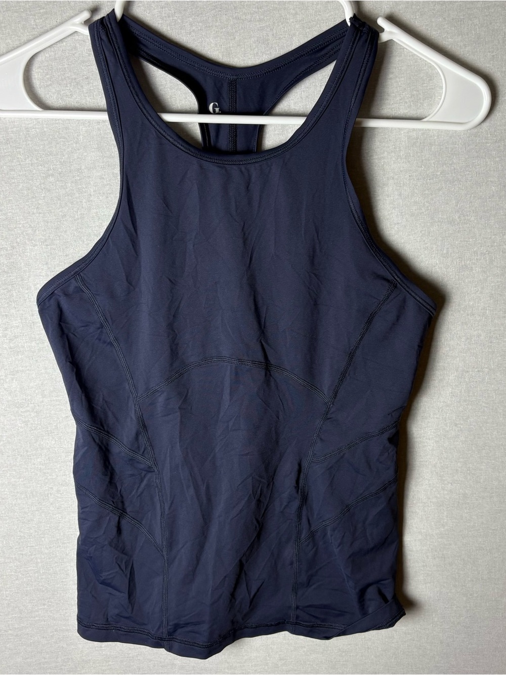 g. Label Sport by Goop Athletic Seamed tank Top medium blue